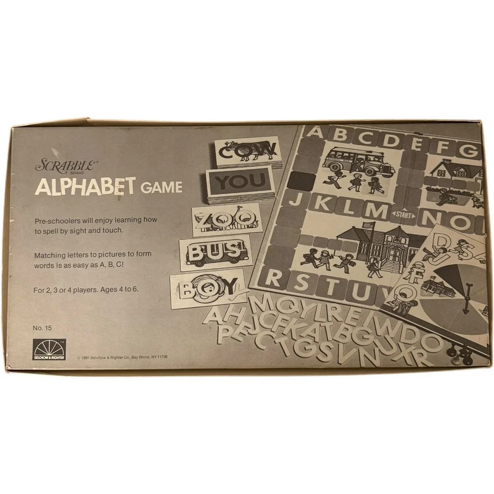 Scrabble Alphabet Game Selchow & Righter No 15 Vintage 1972 Board Game Complete‎